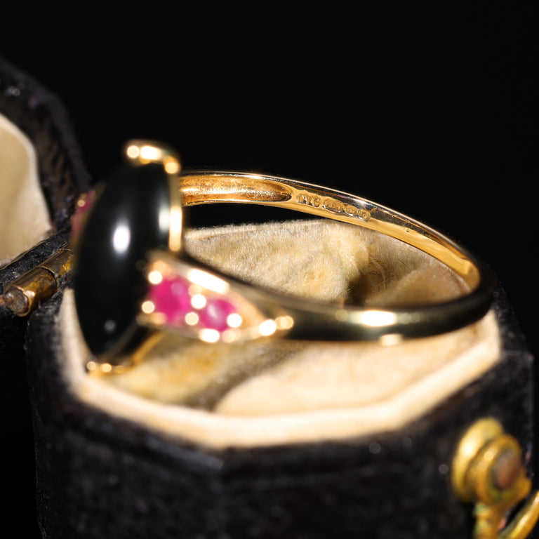 The Vintage 2003 Onyx and Ruby Ring