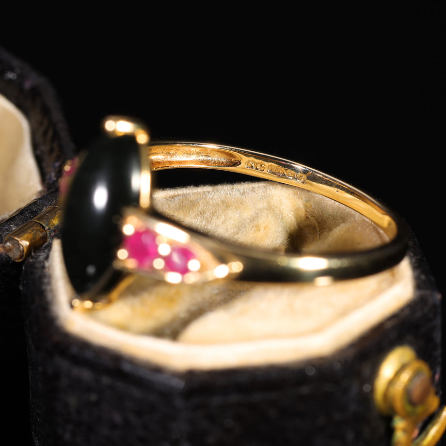 The Vintage 2003 Onyx and Ruby Ring