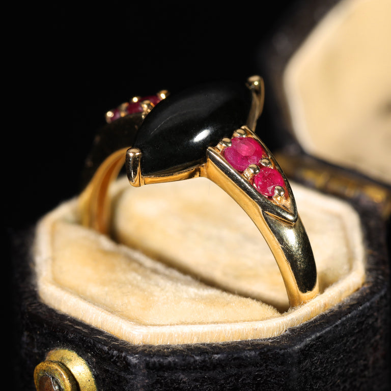 The Vintage 2003 Onyx and Ruby Ring