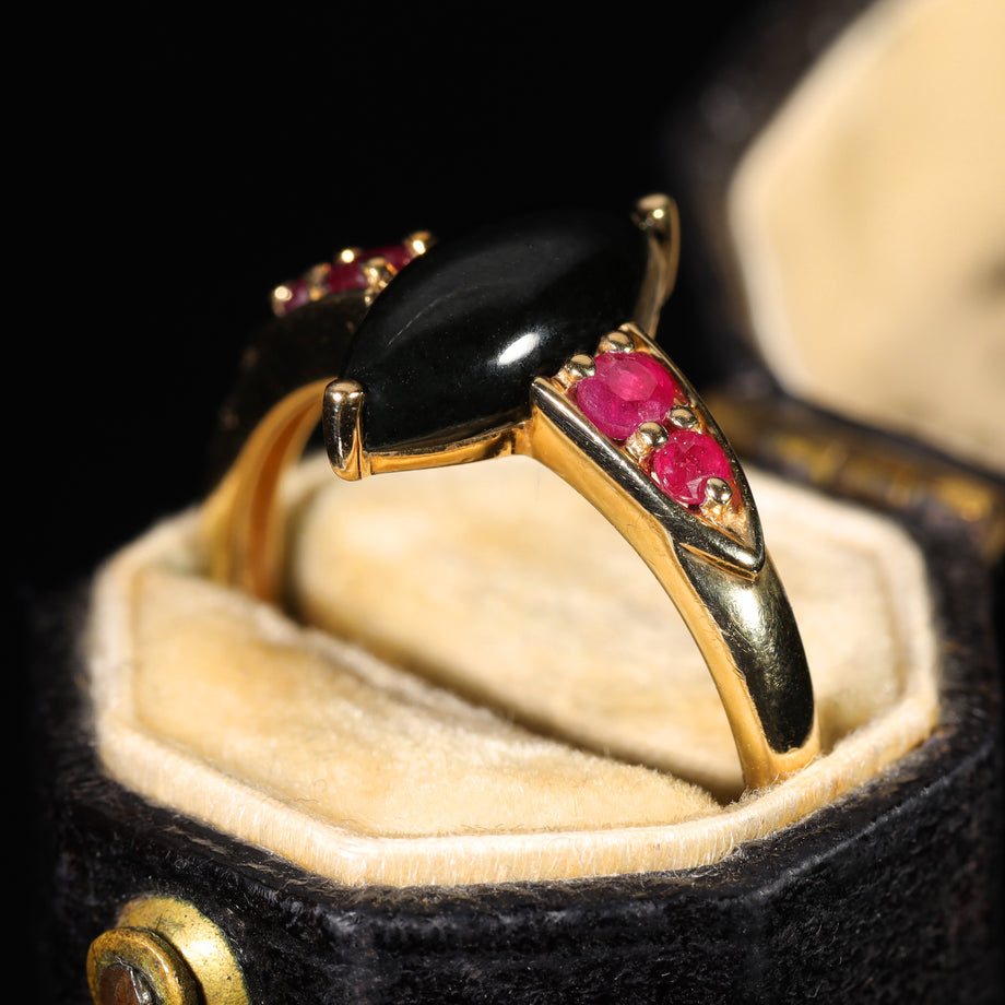The Vintage 2003 Onyx and Ruby Ring