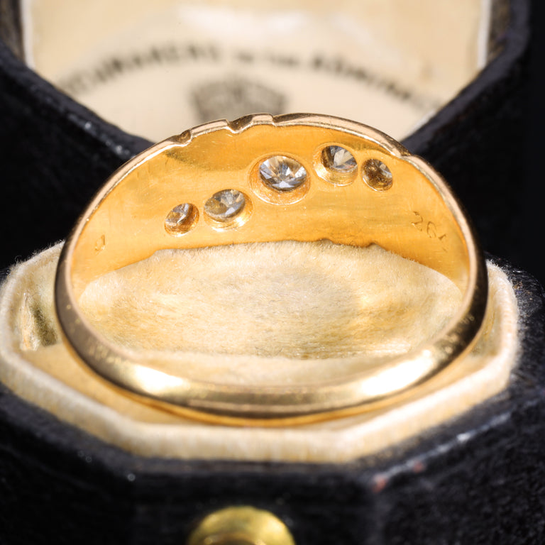 The Antique 1912 Old Cut Diamond Scroll Ring