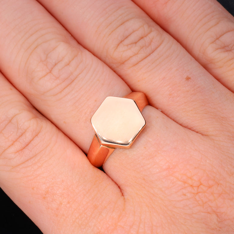 The Vintage 1945 Hexagonal Signet Ring