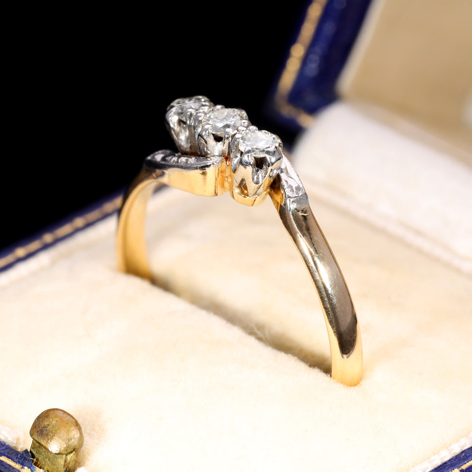 The Vintage Three Brilliant Cut Diamond Sensational Ring