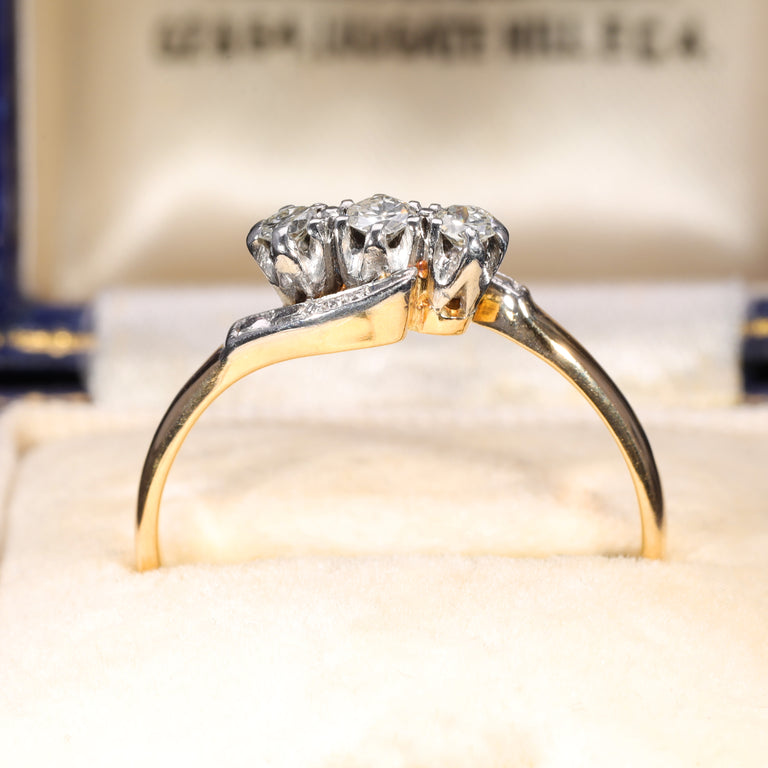 The Vintage Three Brilliant Cut Diamond Sensational Ring