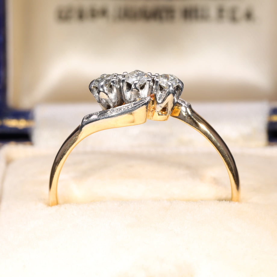 The Vintage Three Brilliant Cut Diamond Sensational Ring