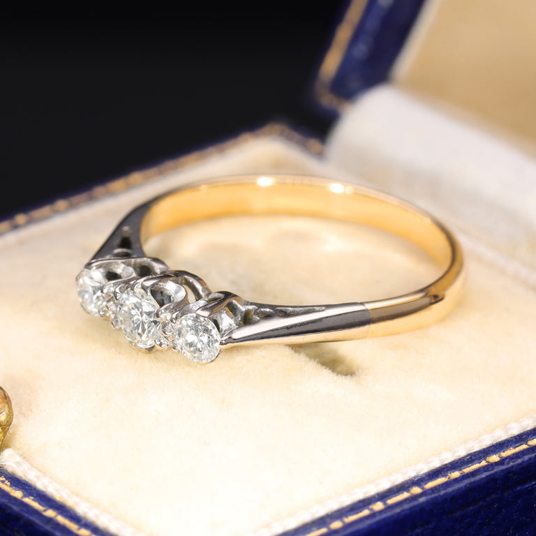 The Vintage Brilliant Cut Diamond Trio Classic Ring
