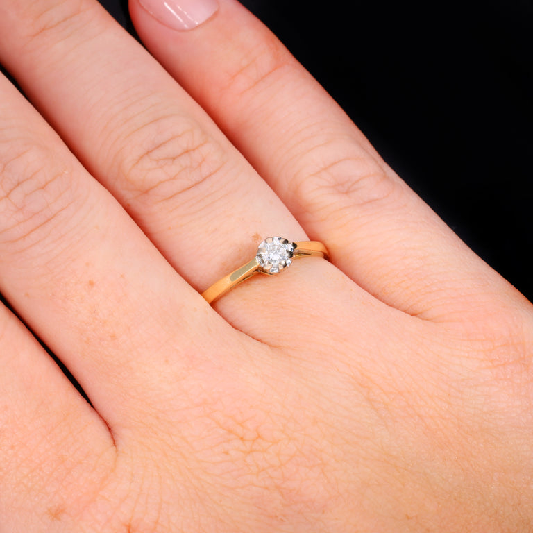 The Vintage 1986 Solitaire Brilliant Cut Diamond Sparkle Ring