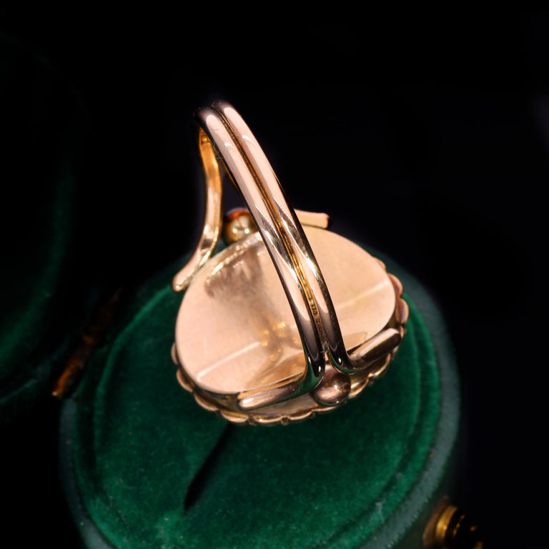 The Antique Victorian Pearl and Shell Cameo Ring
