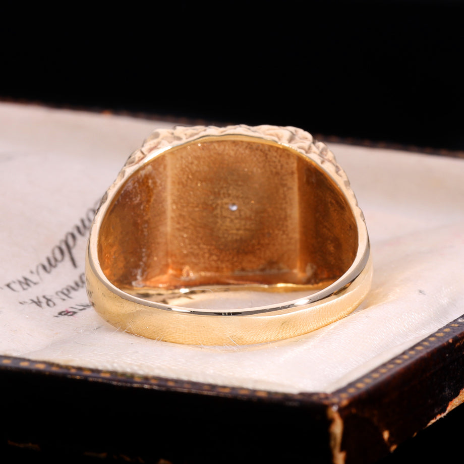 The Vintage 1992 Diamond 9ct Gold Star Signet Ring