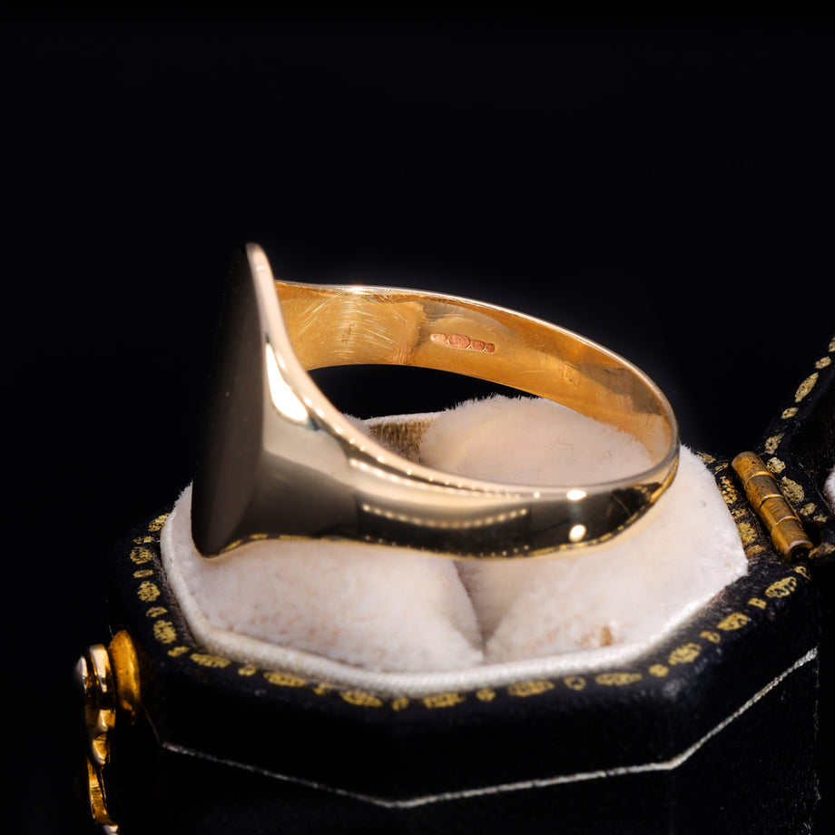 The Vintage 9ct Gold Plain Oval Signet Ring