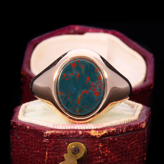 The Vintage 1969 9ct Gold Bloodstone Signet Ring