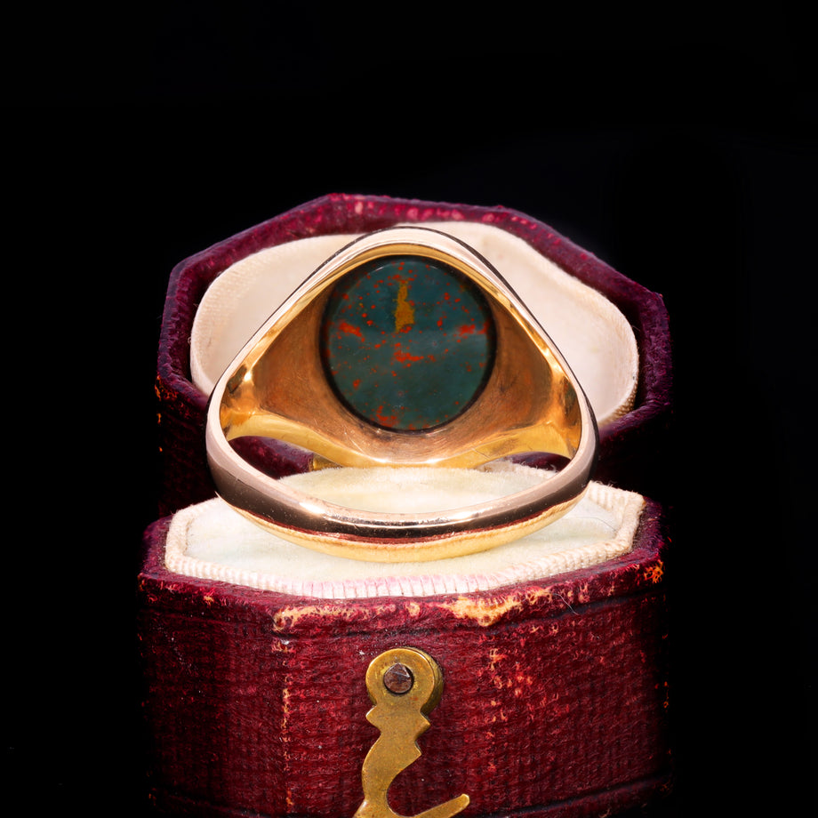 The Vintage 1969 9ct Gold Bloodstone Signet Ring