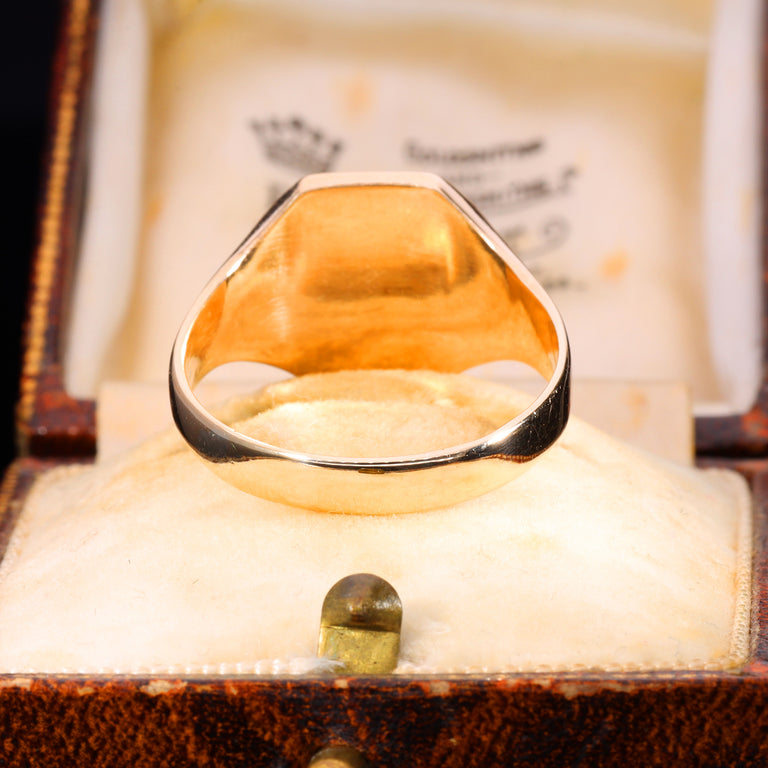 The Vintage 1993 9ct Gold 6.52g Square Signet Ring