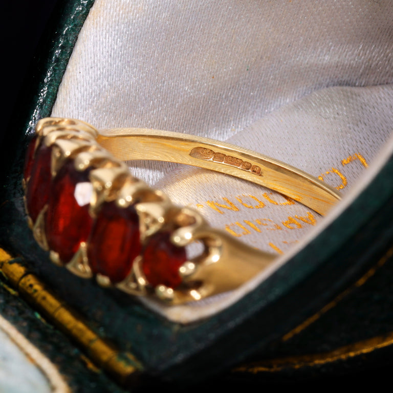 The Vintage 1990 Five Garnet Fire Ring