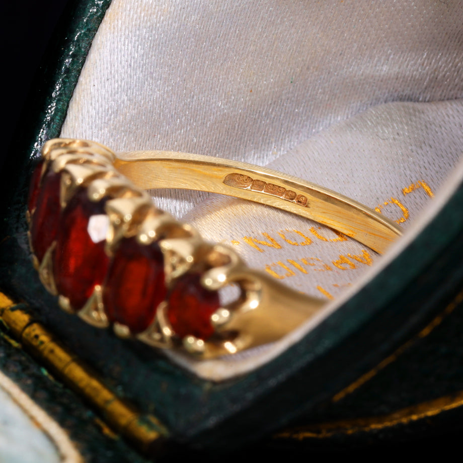 The Vintage 1990 Five Garnet Fire Ring