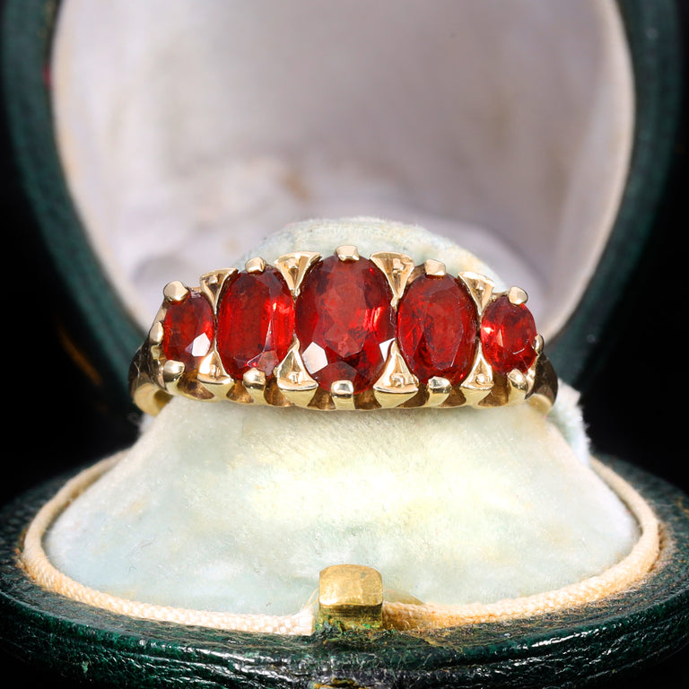 The Vintage 1990 Five Garnet Fire Ring