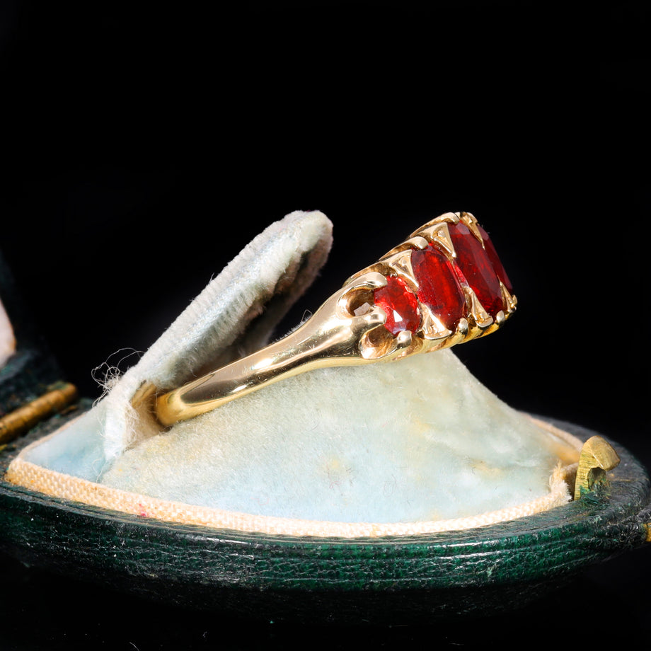 The Vintage 1990 Five Garnet Fire Ring