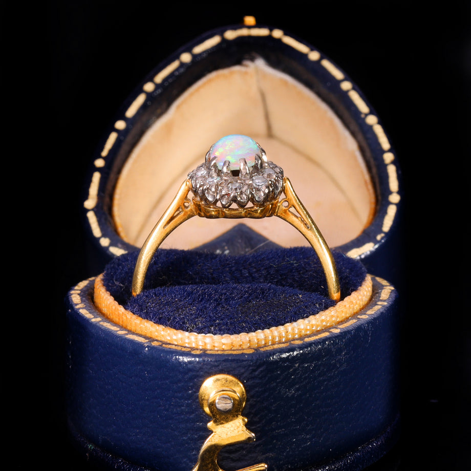 The Vintage Opal and Diamond Cluster Ring