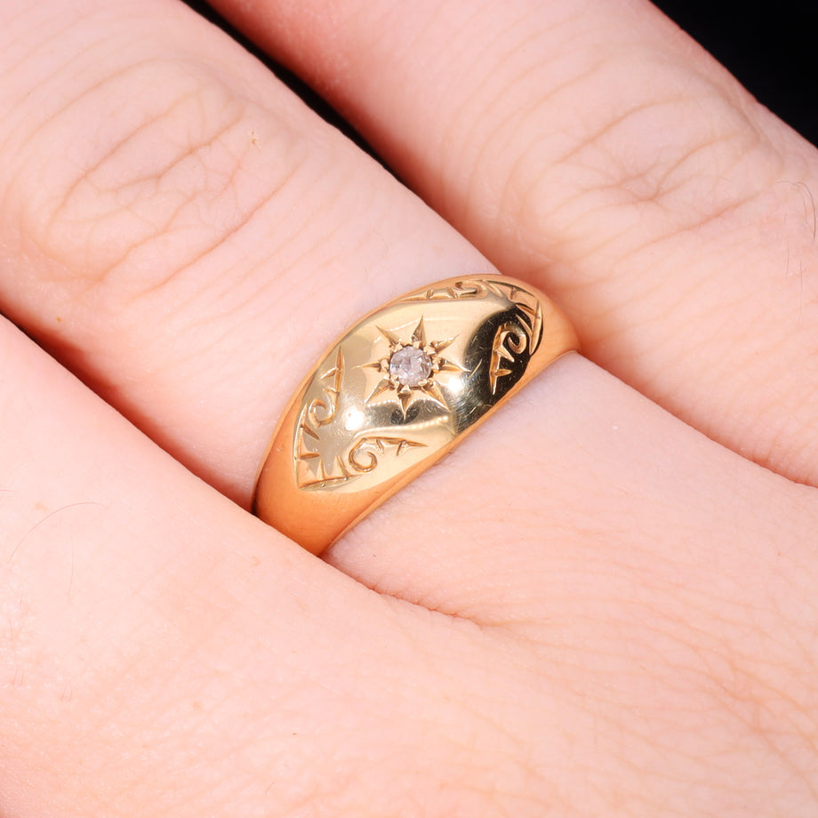 The Antique Victorian 1864 Diamond Star Ring