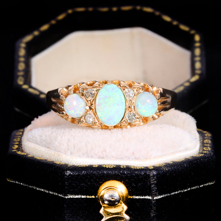 The Vintage 1979 Opal and Diamond Mystical Ring