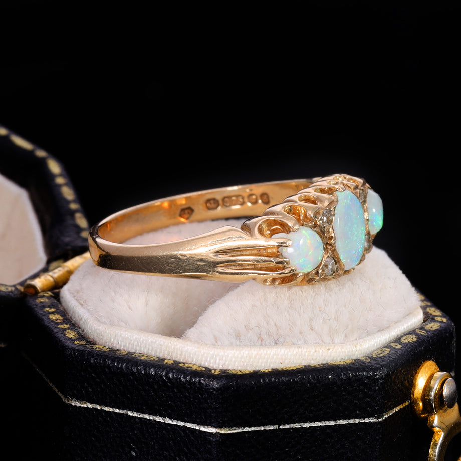 The Vintage 1979 Opal and Diamond Mystical Ring