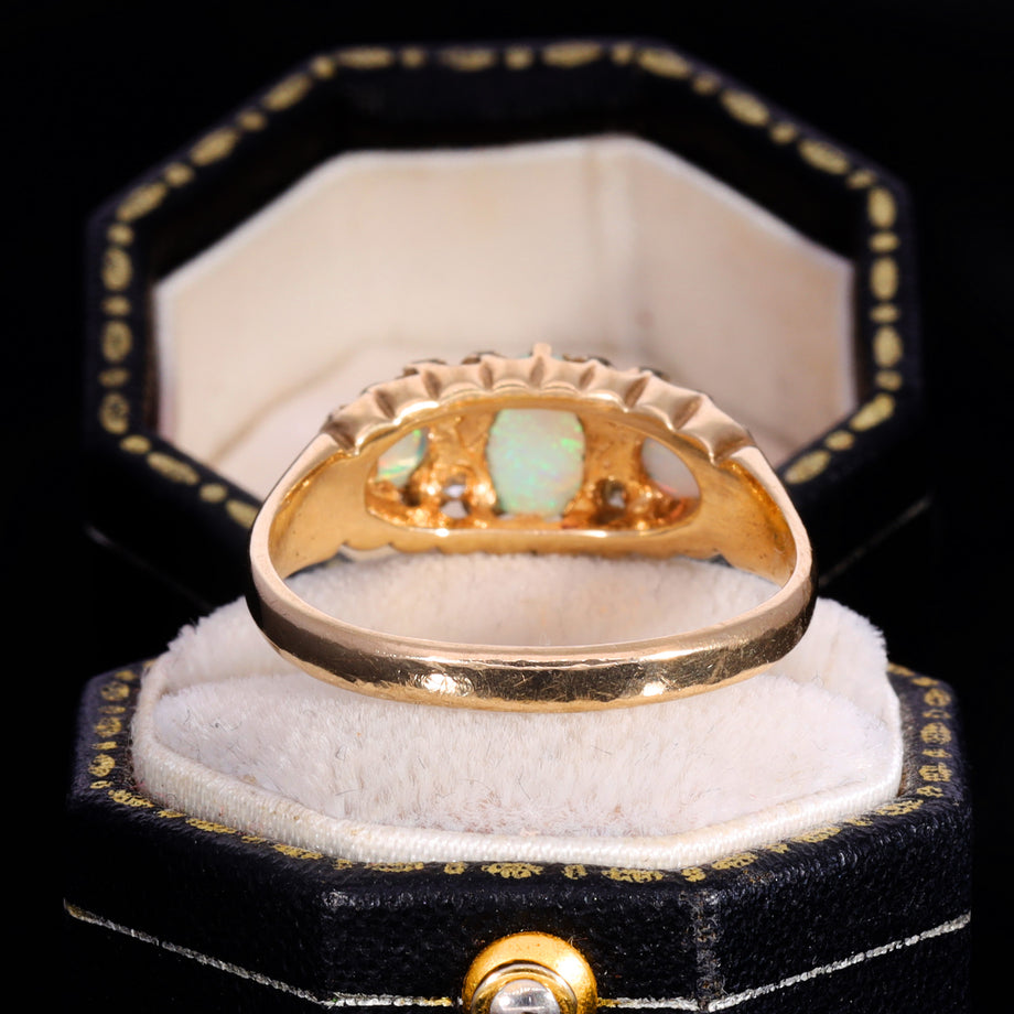 The Vintage 1979 Opal and Diamond Mystical Ring