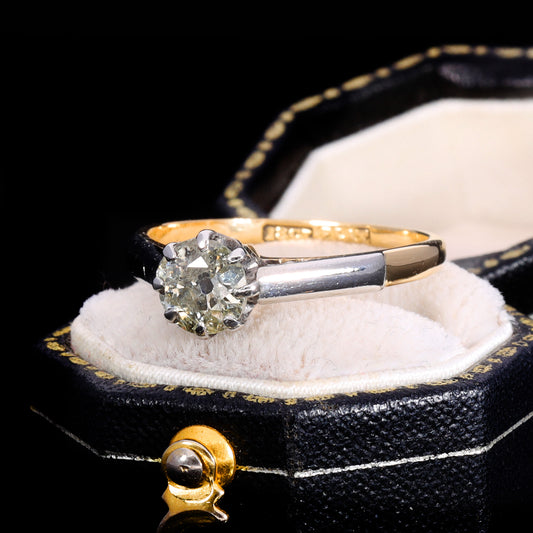 The Vintage Old European Cut Yellow Diamond Solitaire Ring
