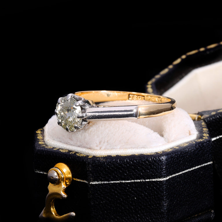 The Vintage Old European Cut Yellow Diamond Solitaire Ring
