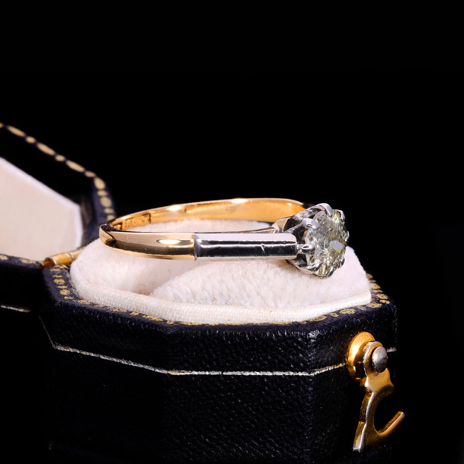 The Vintage Old European Cut Yellow Diamond Solitaire Ring