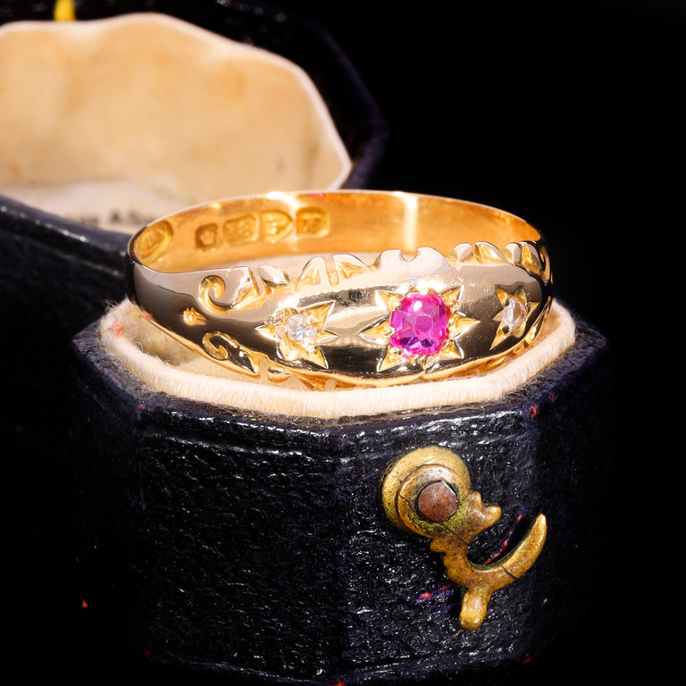 The Antique Edwardian 1910 Ruby and Diamond Ring