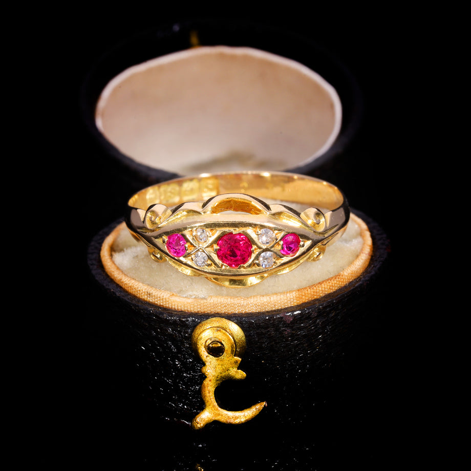 The Vintage 1942 Synthetic Ruby And Diamond Ring