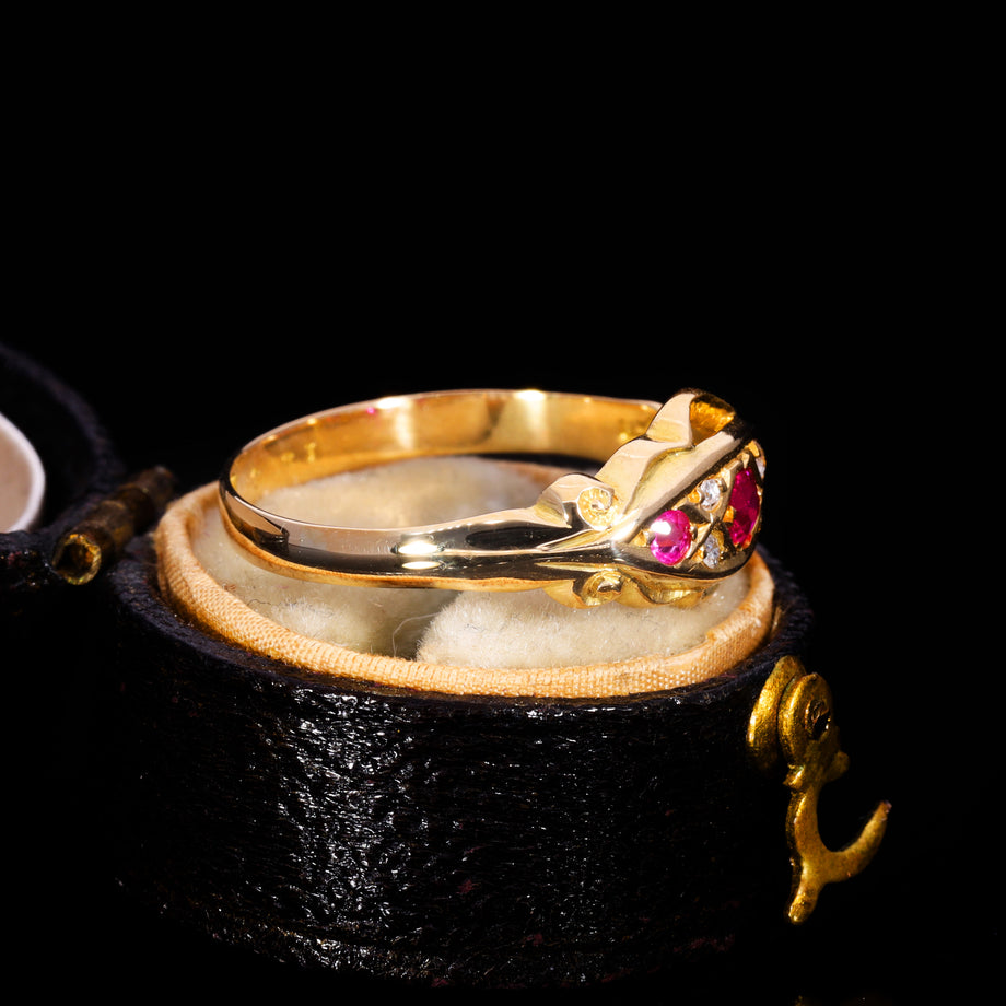 The Vintage 1942 Synthetic Ruby And Diamond Ring