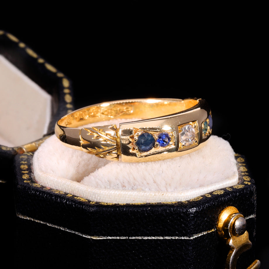 The Antique Victorian 1892 Sapphire And Diamond Ring