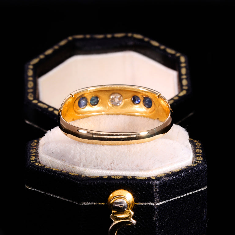 The Antique Victorian 1892 Sapphire And Diamond Ring