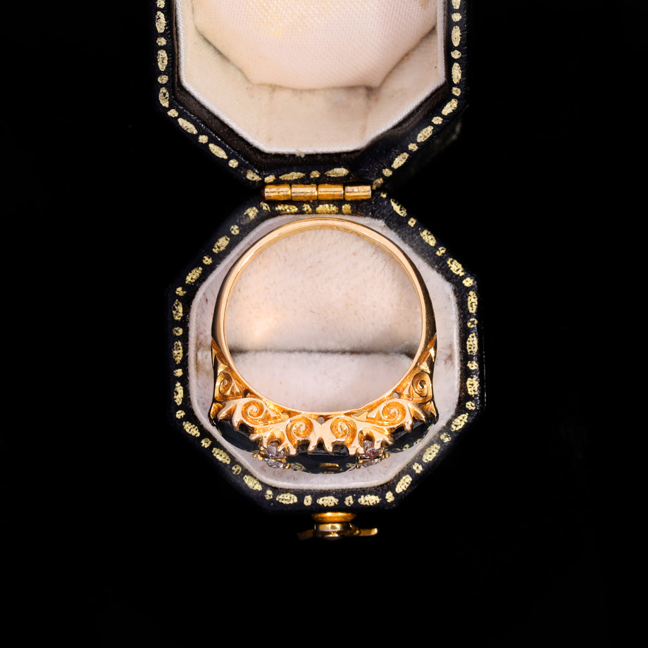 The Antique Edwardian Cushion Cut Sapphire And Diamond Ring