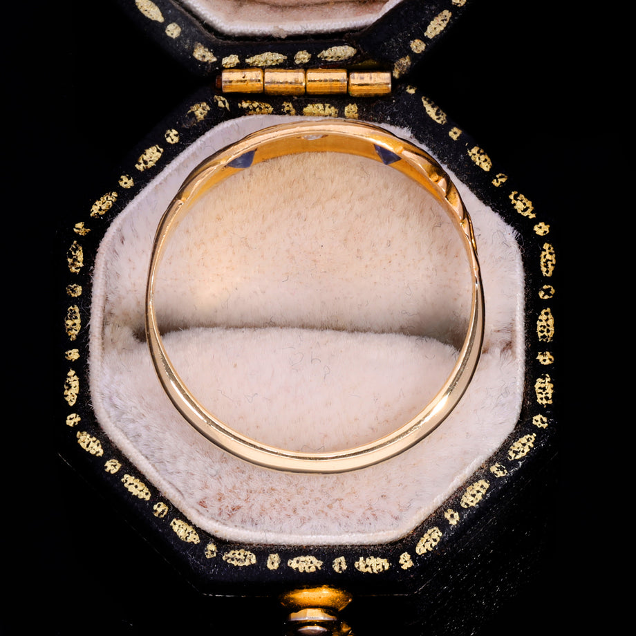 The Antique Edwardian 18ct Gold Diamond And Sapphire Celestial Ring
