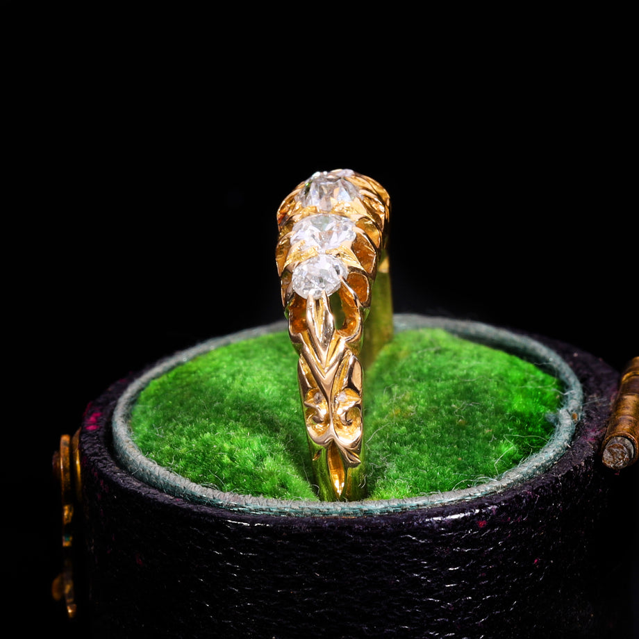 The Antique Edwardian 1903 Old Cut Diamond Five Stone Ring