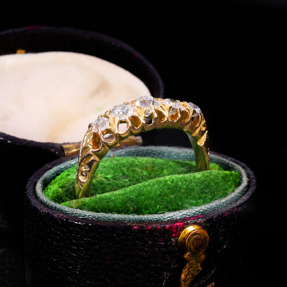 The Antique Edwardian 1903 Old Cut Diamond Five Stone Ring