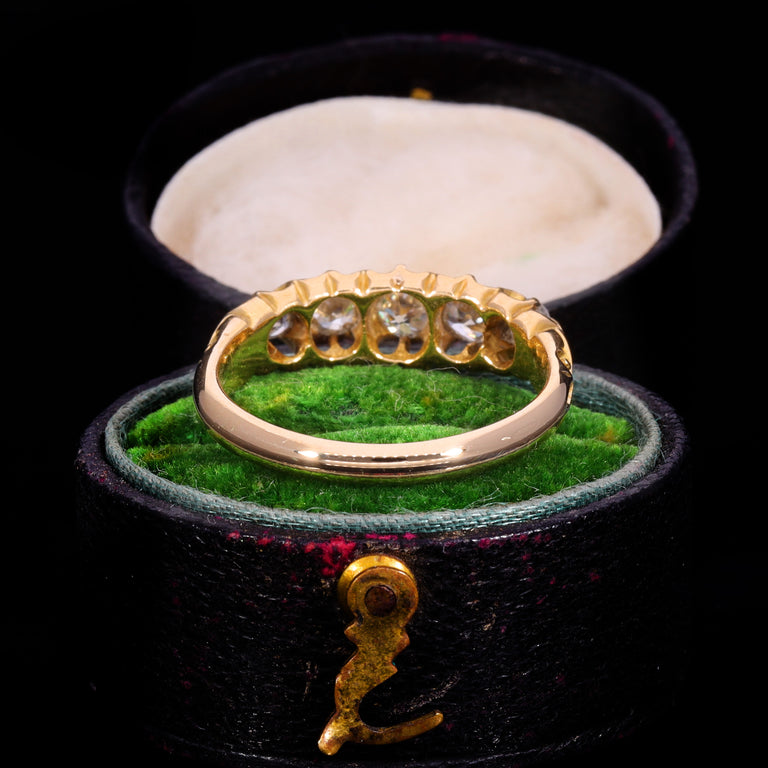 The Antique Edwardian 1903 Old Cut Diamond Five Stone Ring