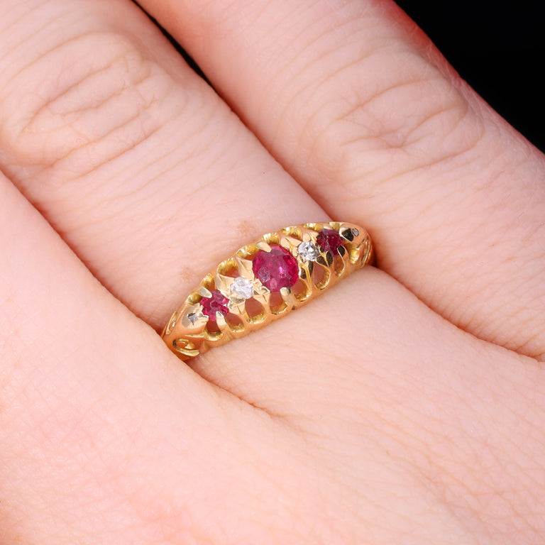 The Antique Edwardian 1910 Ruby And Diamond Ring