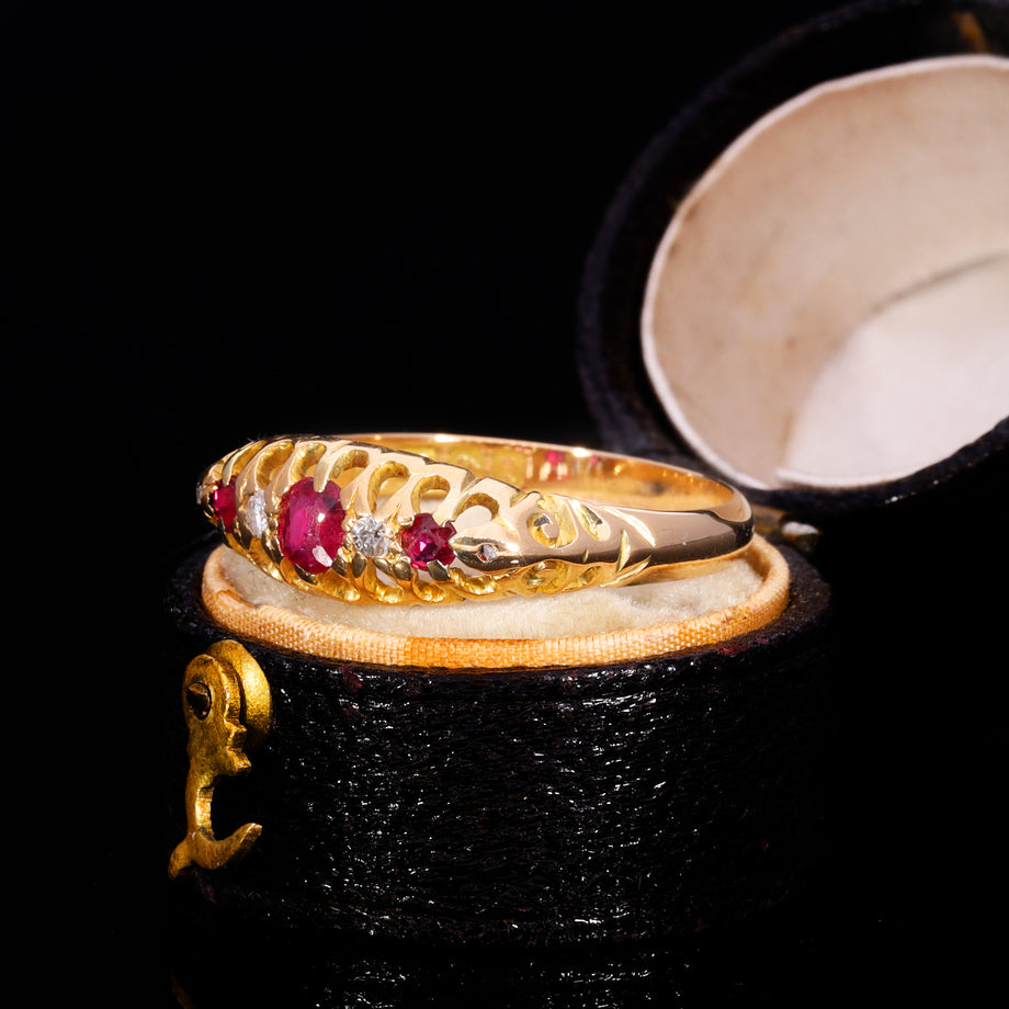 The Antique Edwardian 1910 Ruby And Diamond Ring