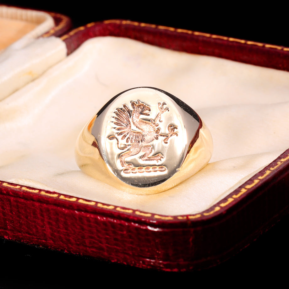 The Vintage 9ct Gold Griffin Signet Ring
