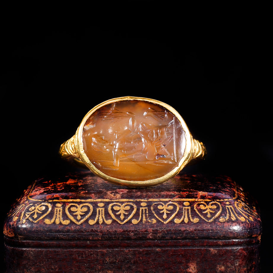 The Ancient 17th Century Stuart Period Jupiter Intaglio Ring