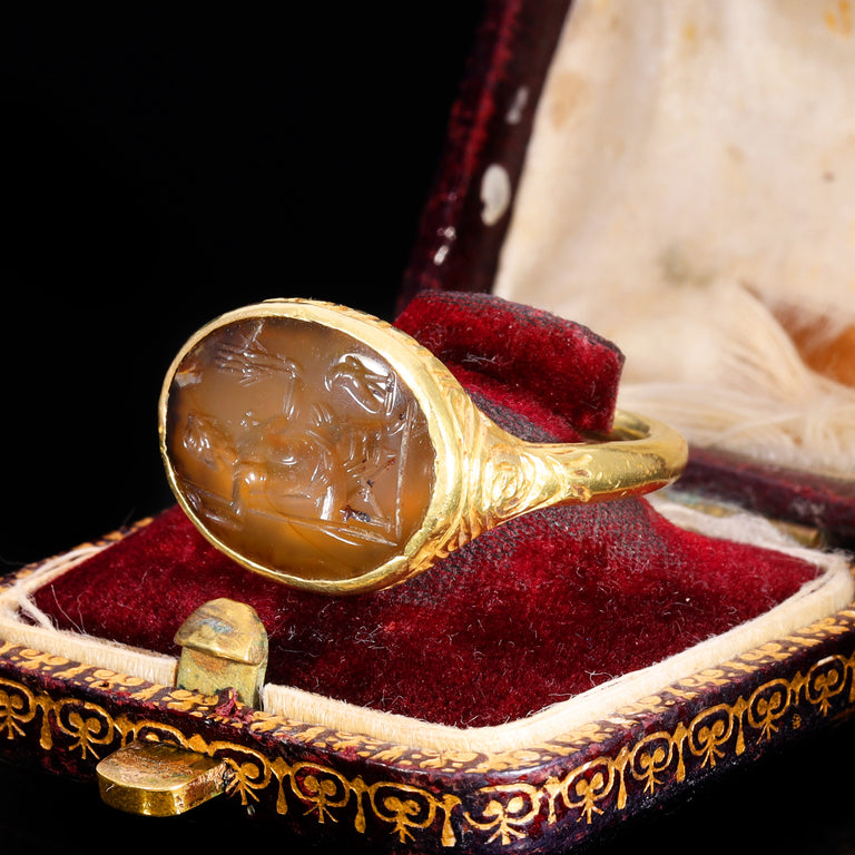 The Ancient 17th Century Stuart Period Jupiter Intaglio Ring