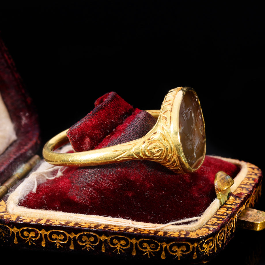 The Ancient 17th Century Stuart Period Jupiter Intaglio Ring