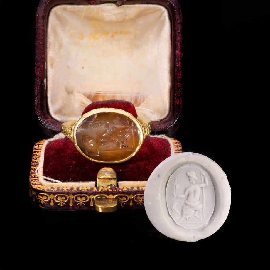 The Ancient 17th Century Stuart Period Jupiter Intaglio Ring