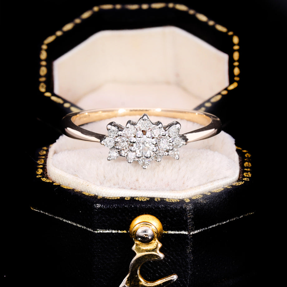 The Vintage 1955 Brilliant Cut Diamond Cluster Ring