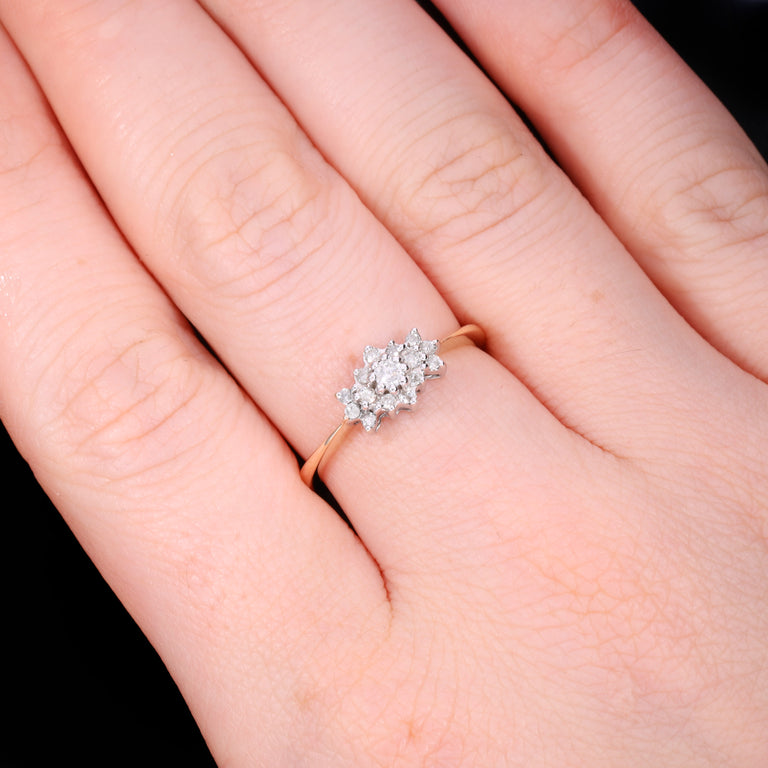 The Vintage 1955 Brilliant Cut Diamond Cluster Ring