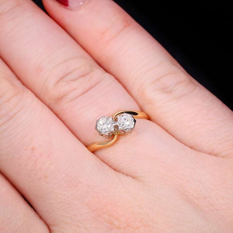 The Vintage Diamond Toi Et Moi Romance Ring