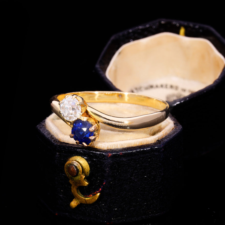 The Antique Sapphire And Diamond Toi Et Moi Ring